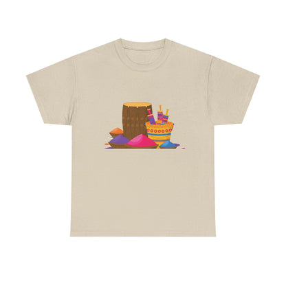 Colorful Holi Powder Pile T-Shirt | Festival Colors Tee