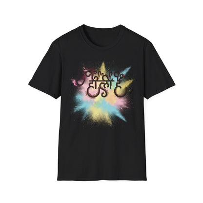 Holi Color Powder Splash T-Shirt | Holi Festival Hindi Script