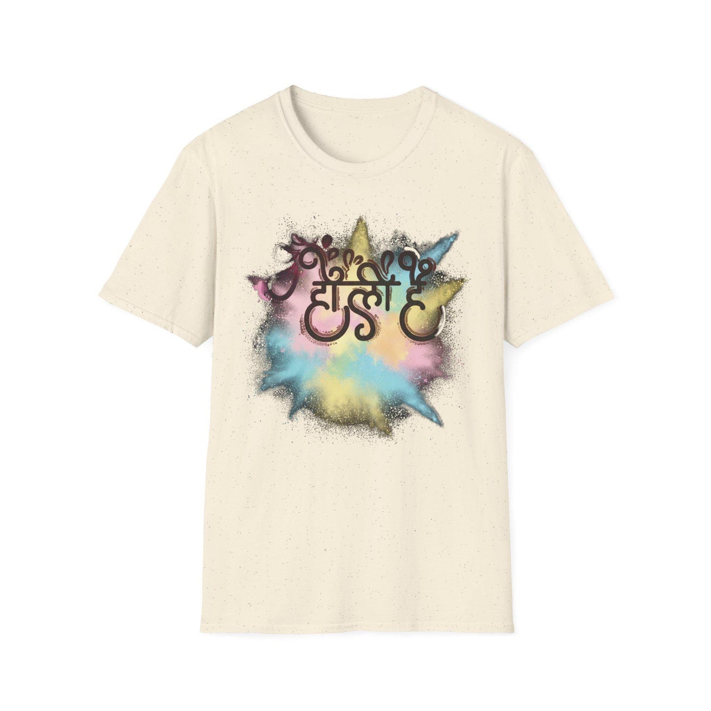 Holi Color Powder Splash T-Shirt | Holi Festival Hindi Script
