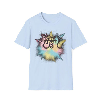Holi Color Powder Splash T-Shirt | Holi Festival Hindi Script