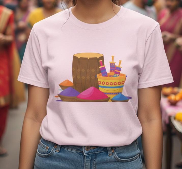Colorful Holi Powder Pile T-Shirt | Festival Colors Tee