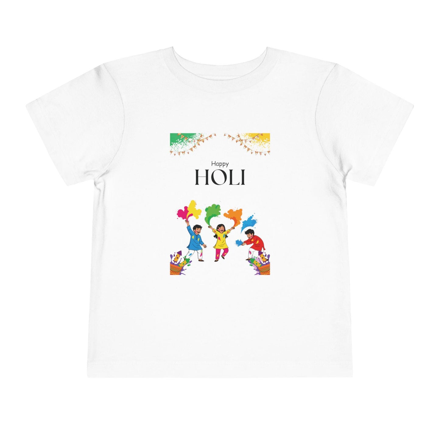 Happy Holi Kids Playing Colors Toddler Tee | Holi Festival Shirt