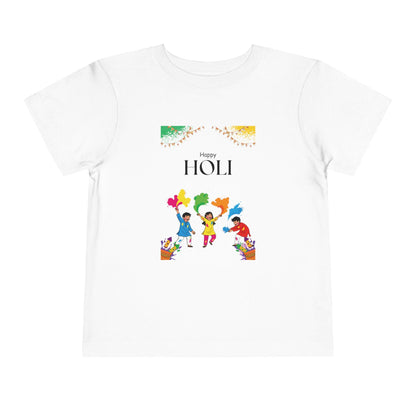 Happy Holi Kids Playing Colors Toddler Tee | Holi Festival Shirt