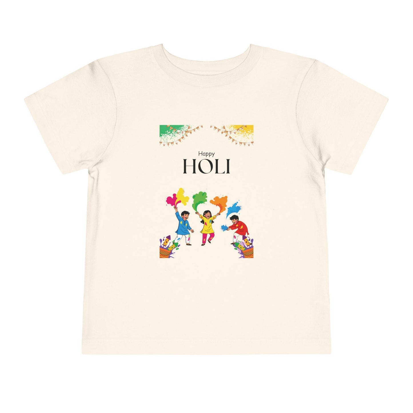 Happy Holi Kids Playing Colors Toddler Tee | Holi Festival Shirt