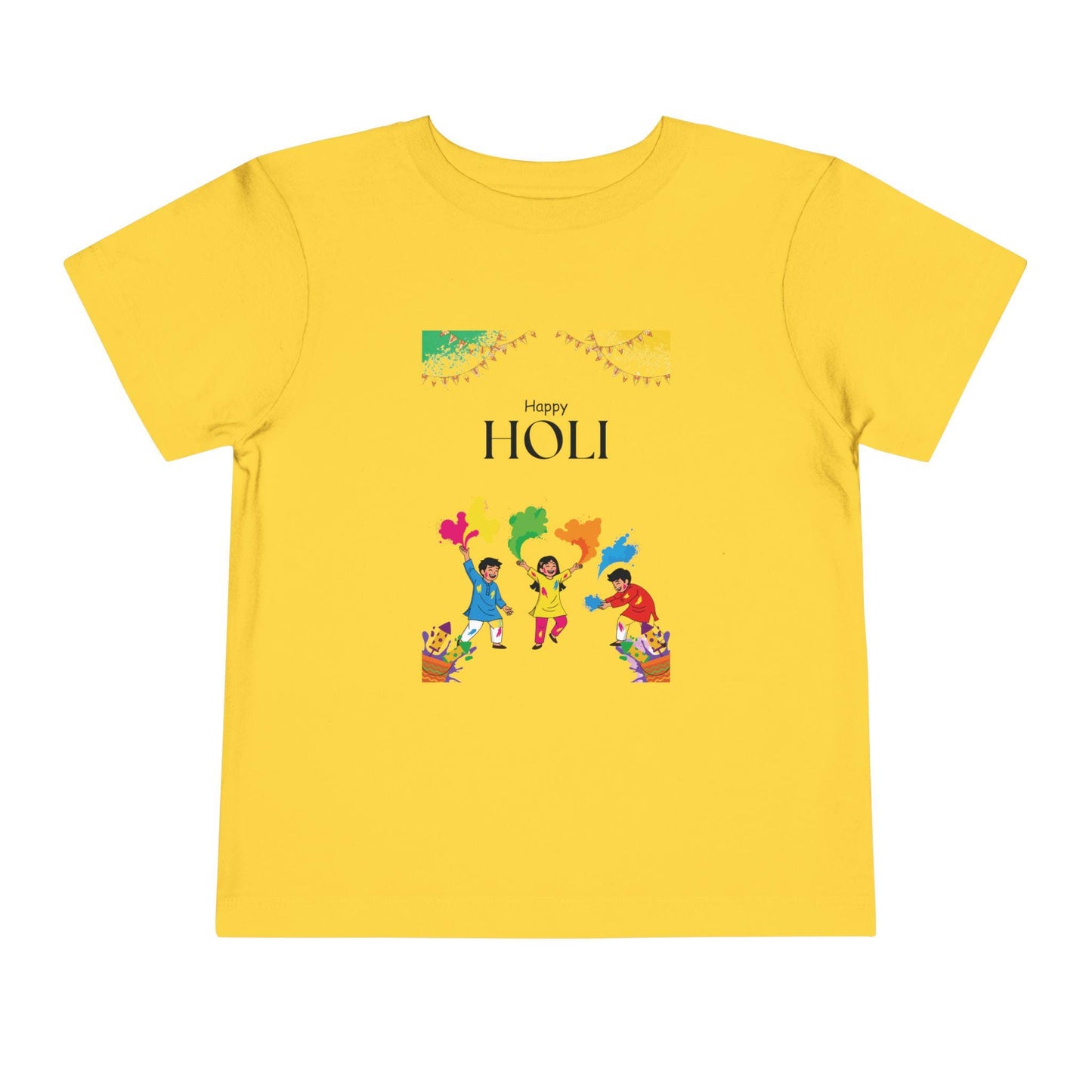 Happy Holi Kids Playing Colors Toddler Tee | Holi Festival Shirt