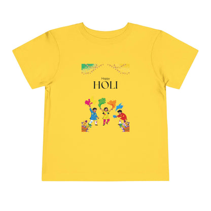 Happy Holi Kids Playing Colors Toddler Tee | Holi Festival Shirt