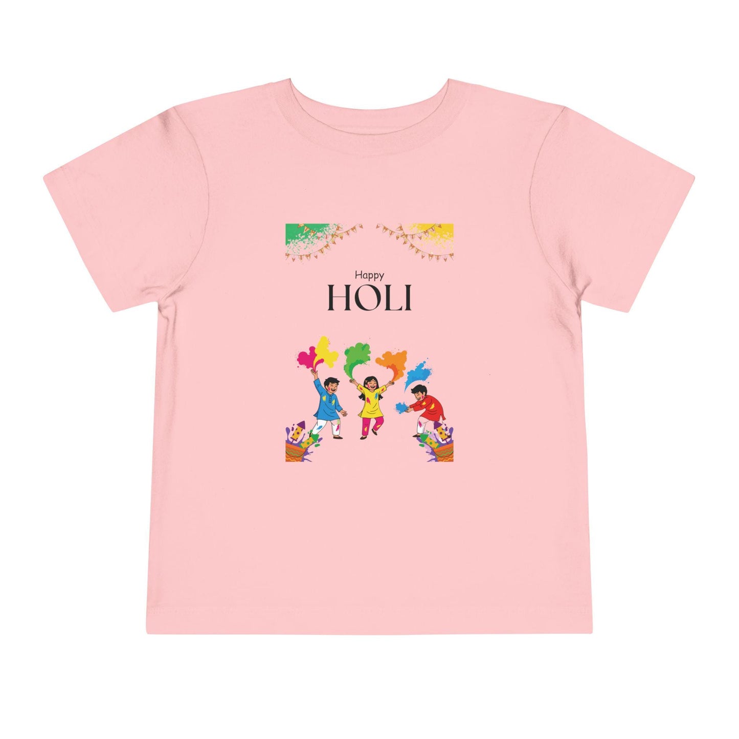 Happy Holi Kids Playing Colors Toddler Tee | Holi Festival Shirt