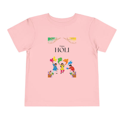 Happy Holi Kids Playing Colors Toddler Tee | Holi Festival Shirt