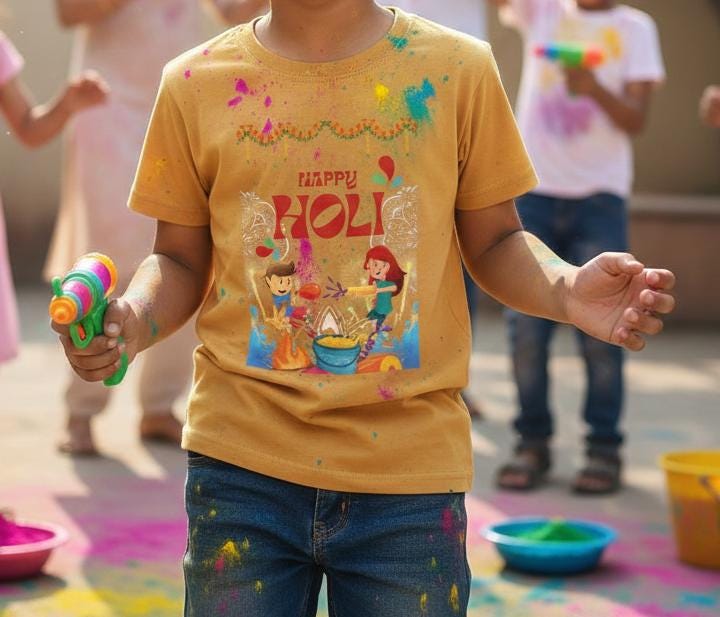 Happy Holi Kids T-Shirt | Holi Festival Colors Tee
