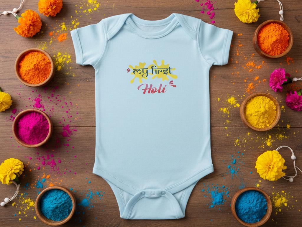 Holi Color Splash Bodysuit | Baby Holi Festival Colors