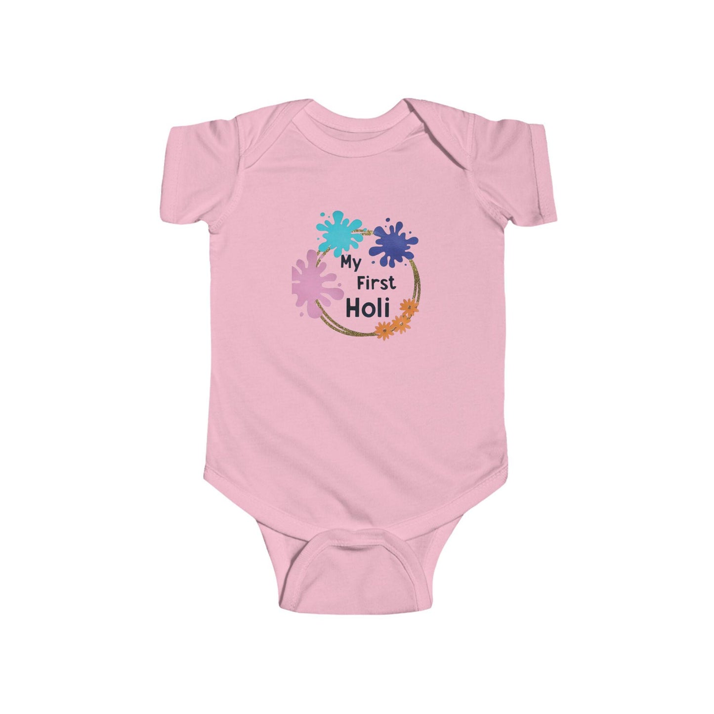 My First Holi Infant Bodysuit | Baby Holi Onesie, Colorful Powder Design