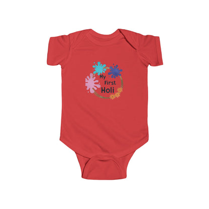 My First Holi Infant Bodysuit | Baby Holi Onesie, Colorful Powder Design