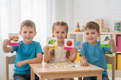 Vegetable Flashcards, Montessori Food Cards, Toddler Learning (Digital Download)
