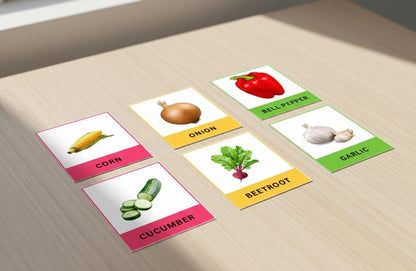 Vegetable Flashcards, Montessori Food Cards, Toddler Learning (Digital Download)
