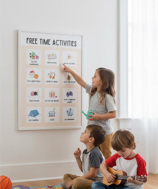 Kids Hobby Poster, Playroom Decor, ESL Learning (Digital Download A4 Size PDF & PNG )