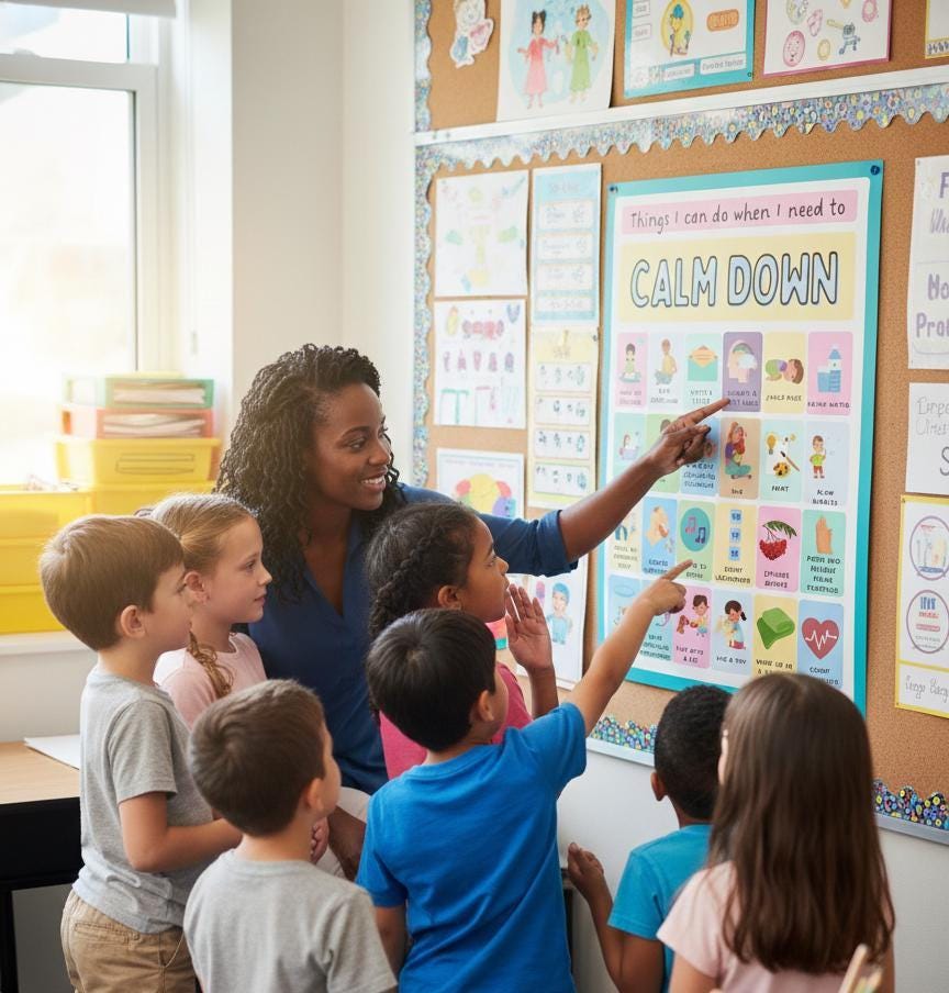 Calm Down Corner Poster Set, Kids Visual Schedule, Calming Strategies Chart (Digital Download)