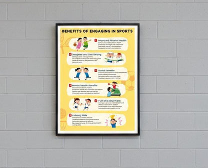 Benefits of Sports Poster, Kids Classroom Decor (Digital Download)