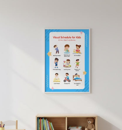 Kids Visual Schedule Poster, Daily Routine Chart (Digital Download)