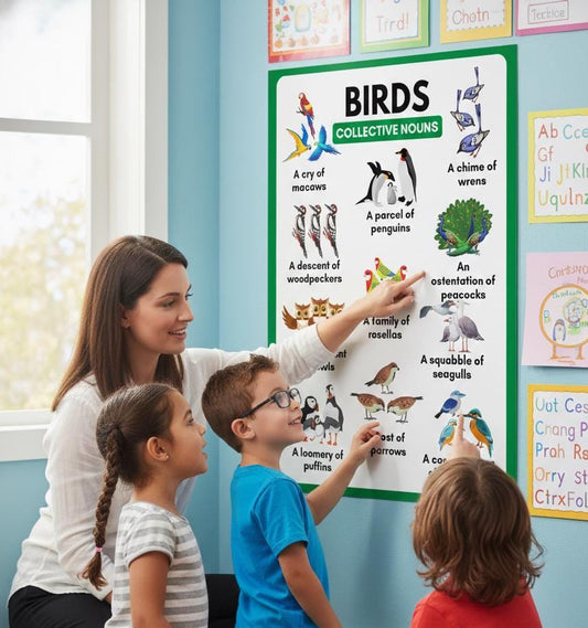 Birds Collective Nouns Poster, Homeschool Science Decor (Digital Download)