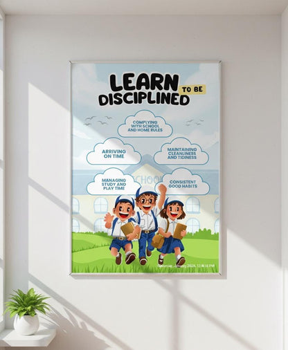 Learn Discipline Kids Poster, Classroom Homeschool Decor (Digital Download)