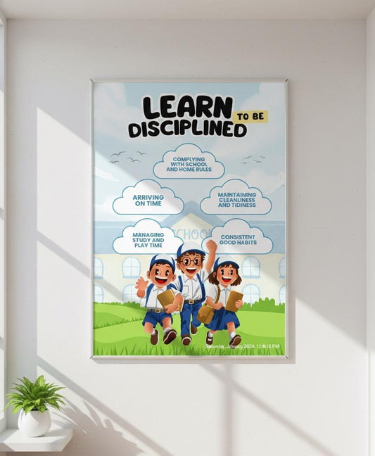 Learn Discipline Kids Poster, Classroom Homeschool Decor (Digital Download)