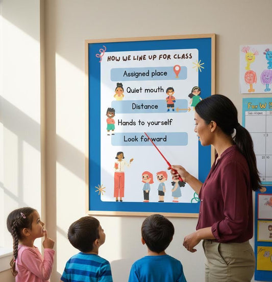 Classroom Management Poster, How We Line Up, Teacher Resources (Digital Download)