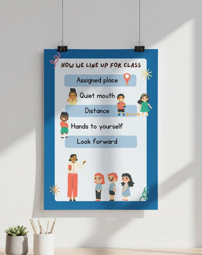 Classroom Management Poster, How We Line Up, Teacher Resources (Digital Download)