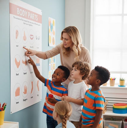 Body Parts Poster, Toddler Anatomy Learning, Preschool Science (Digital Download)