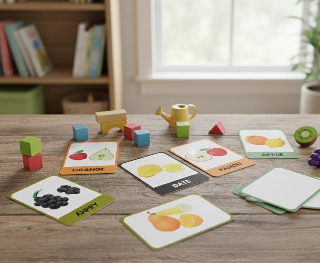 Fruit Flashcards for Toddlers, Montessori Learning (Digital Download A4 PDF & PNG)