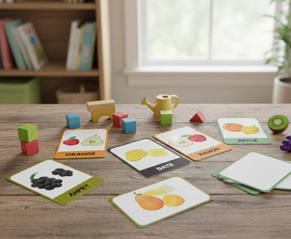 Fruit Flashcards for Toddlers, Montessori Learning (Digital Download A4 PDF & PNG)
