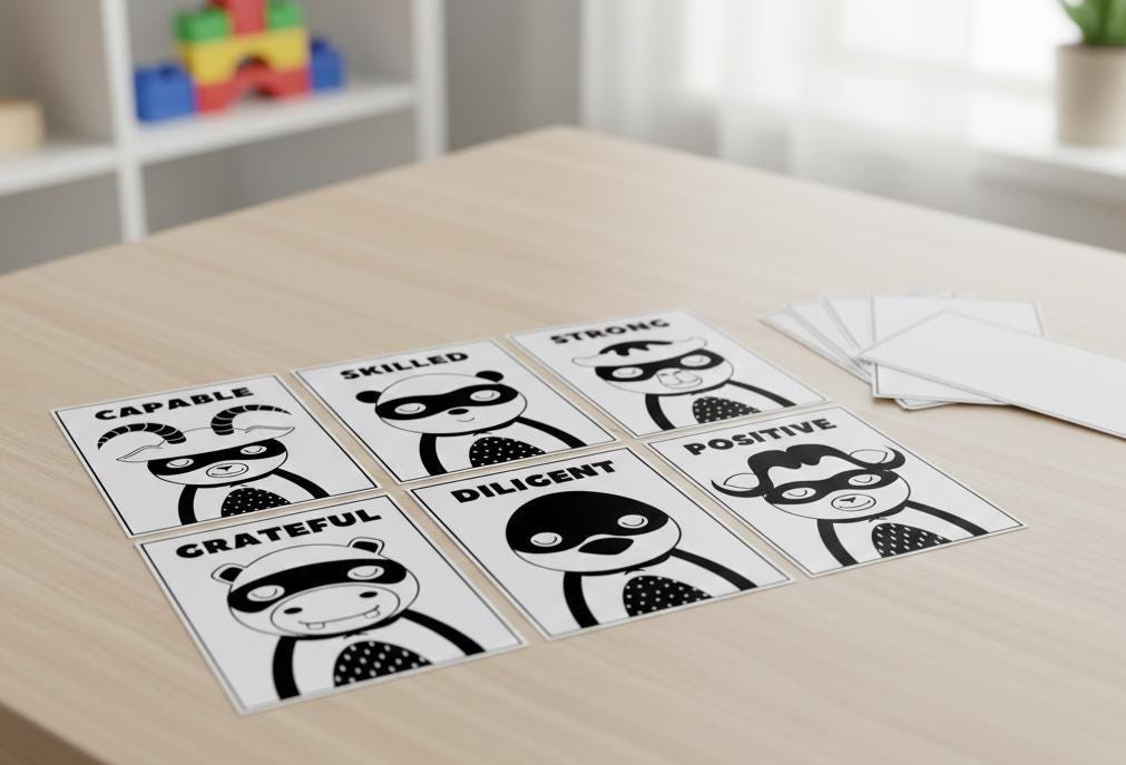 Newborn Sensory Flashcards, High Contrast Montessori Cards (Digital Download)