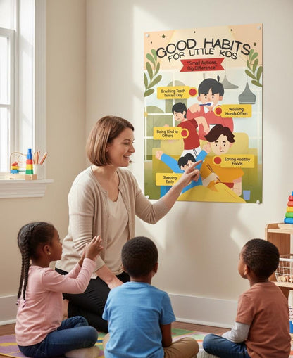 Good Habits Flashcards, Positive Manners, Preschool Learning (Digital Download)