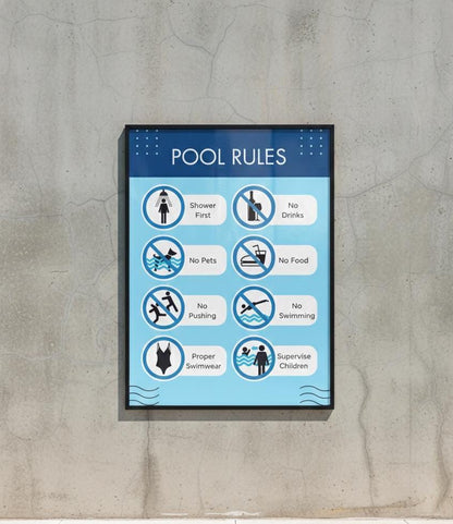 Pool Rules Poster for Kids, Swimming Safety Sign (Digital Download A4 Size PDF & PNG )
