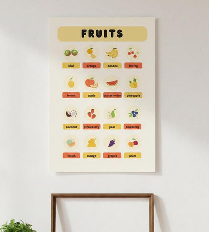 Fruits Poster, Montessori Kitchen Decor, Preschool Learning (Digital Download)