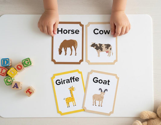 Animal flashcards for toddlers, montessori learning cards (digital download)