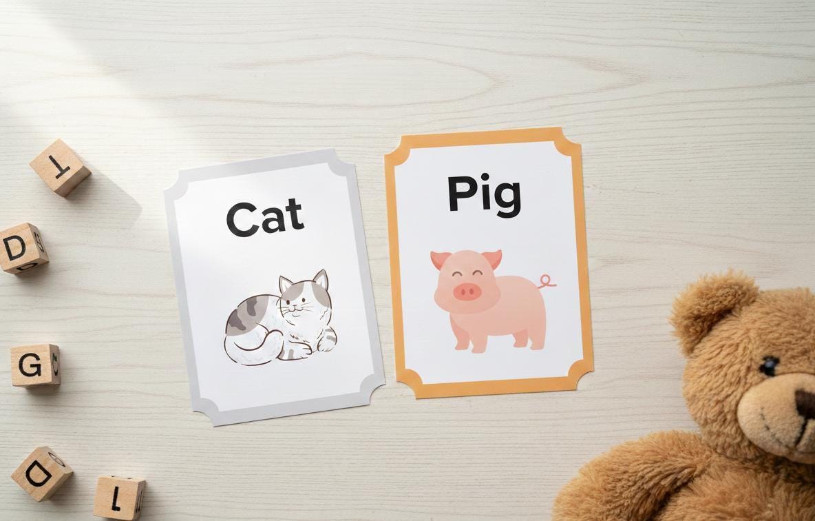Animal flashcards for toddlers, montessori learning cards (digital download)