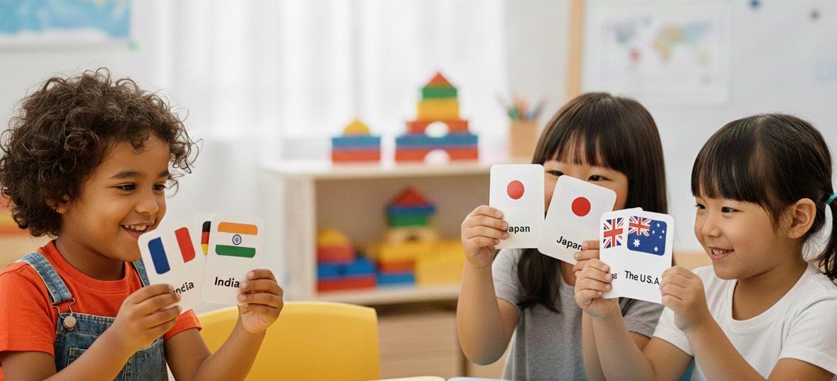 Country Flag Flashcards, World Geography Learning, Montessori Social Studies (Digital Download)