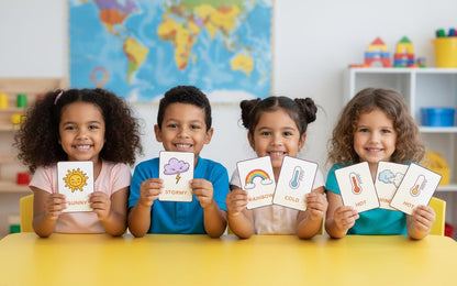 Weather Flashcards, Montessori Learning Printables (Digital Download)