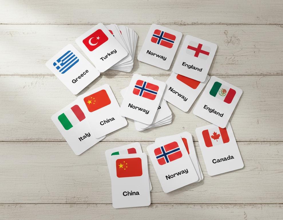 Country Flag Flashcards, World Geography Learning, Montessori Social Studies (Digital Download)