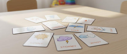 Weather Flashcards, Montessori Learning Printables (Digital Download)