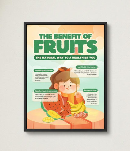 Fruit nutrition poster, kids healthy eating, wellness guide (digital download)
