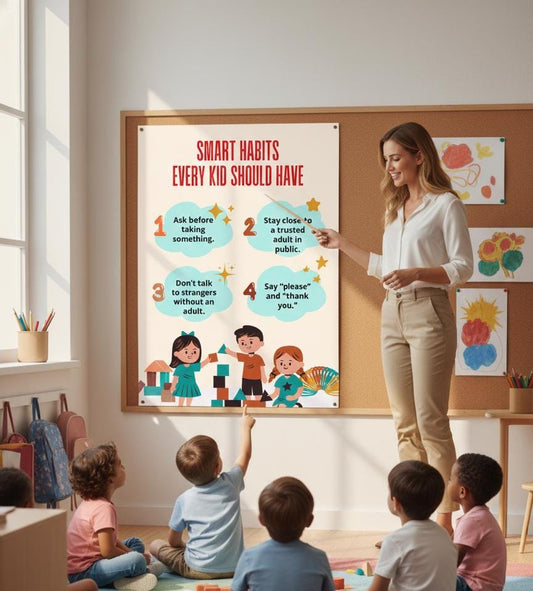Smart Habits Kids Poster, Safety Rules, Manners Chart (Digital Download)