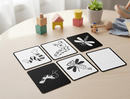 Newborn Sensory Flashcards, High Contrast Montessori Cards (Digital Download A4 PDF & PNG)