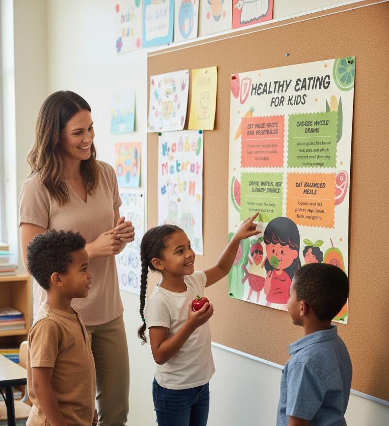 Healthy Eating Flashcards, Nutrition Learning, Montessori Food Groups (Digital Download)