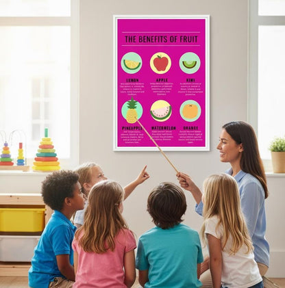 Benefits of Fruits Poster, Healthy Eating Educational Art (Digital Download)