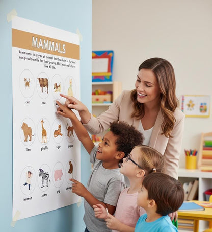 Mammals Educational Poster, Animal Science, Homeschool Decor (Digital Download)