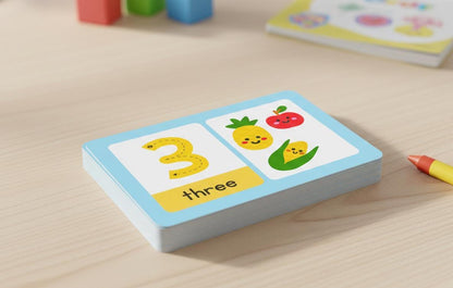 Numbers 1-10 Flashcards, colorful montessori math print (digital download)