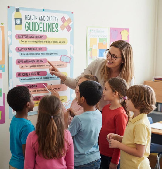 Classroom safety rules poster, kids hygiene chart (digital download)