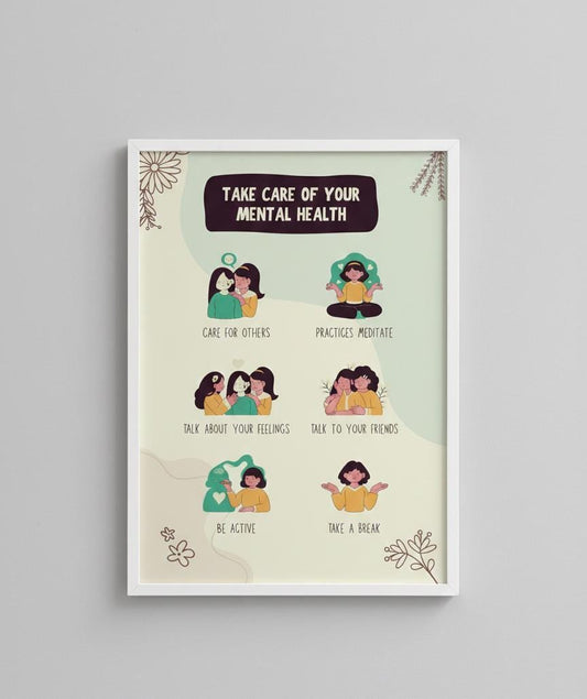 Mental Wellness Poster, Social Emotional Learning, Therapy Decor (Digital Download)