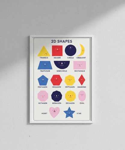 2D Shapes Educational Poster • Playful Geometry Nursery Decor (Digital Download)